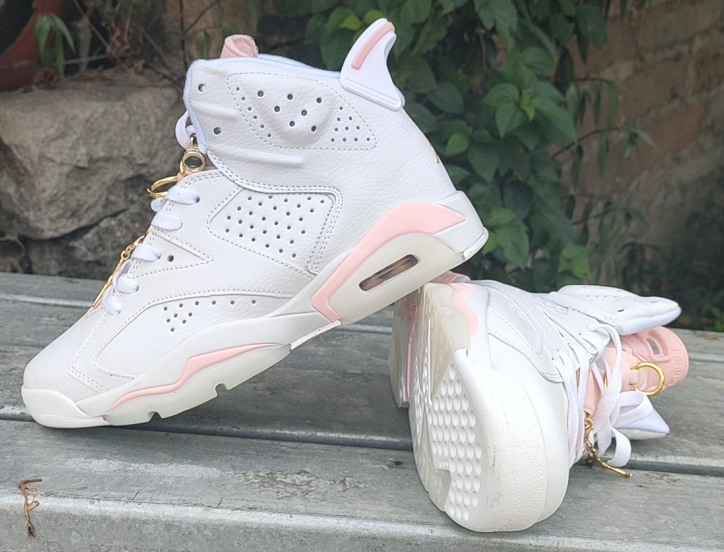 New 2021 Air Jordan 6 Retro White Pink For Women - Click Image to Close